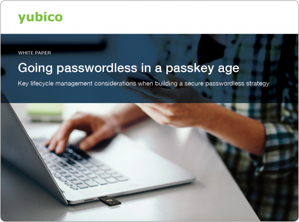 Going passwordless in a passkey age white paper cover